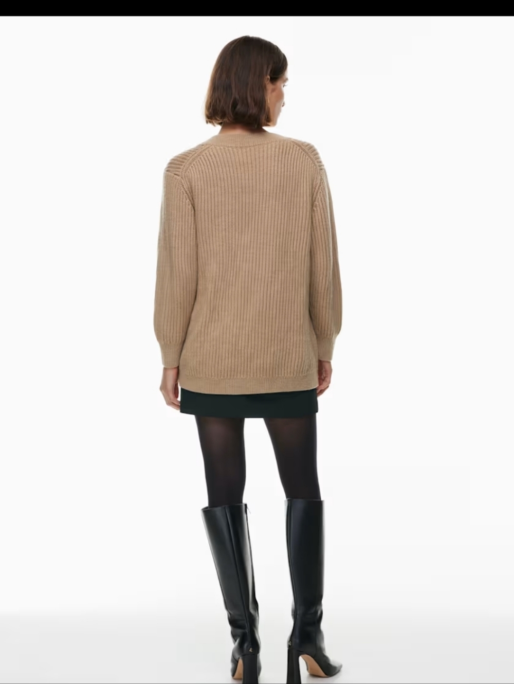 Aritzia Babaton Roger Sweater Sz M Oversize V-neck Merino Wool - Picture 2 of 11